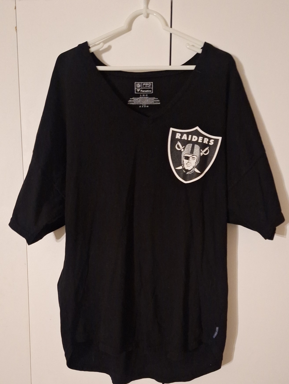 Fanatics Black Raiders V-Neck  Tee